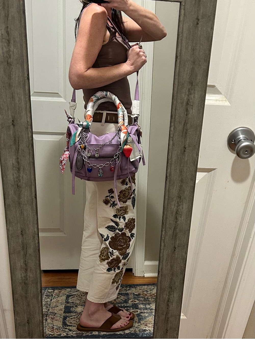 NWT We The Free Baby Emerson Tote in Lilac-All Bag Charms & Scarves Included - Picture 12 of 16